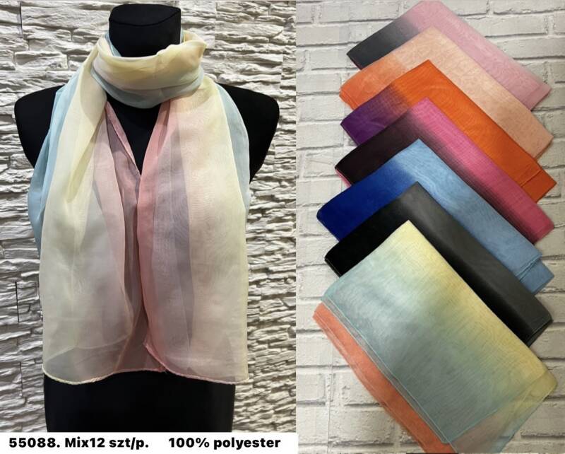 Szaliki damskie Roz Standard, Mix Kolor Paczka 12 szt 1